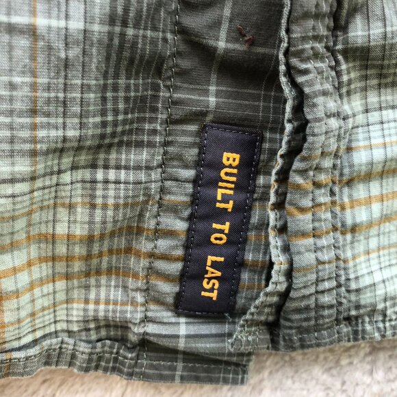 Ariat Mens Rebar Shirt Size XXL Casual Short Sleeve Plaid Button Up Green Pocket - Picture 10 of 14